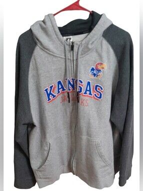 Clothes: Mens Russell Athletics KU Jayhawks Zip Up Hoodie (X-large)